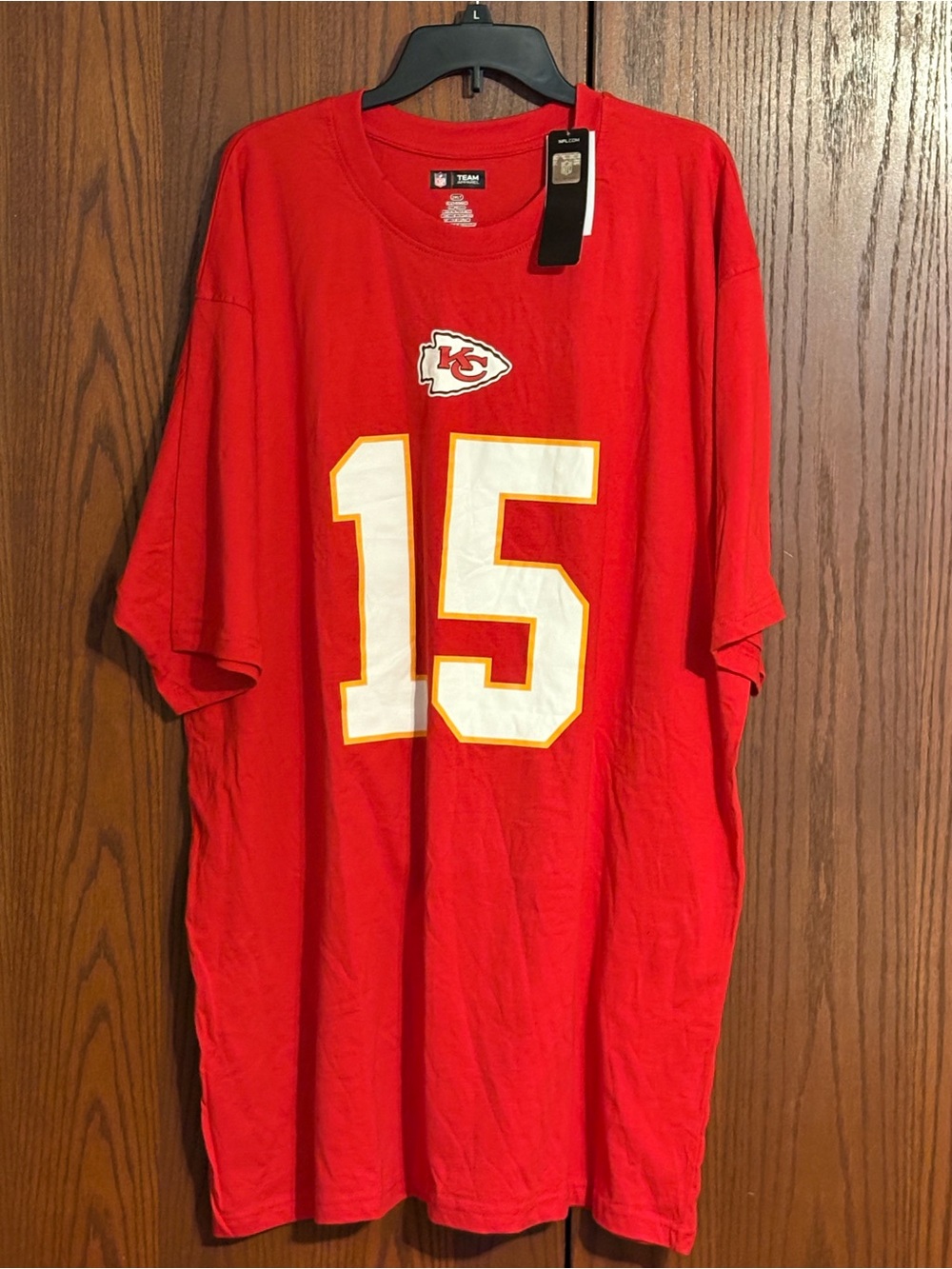 Team Apparel Red #15 Kansas City Tee Mahomes 2XLT
